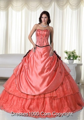 Strapless Organza Beading Quinceanera Dress with Appliques