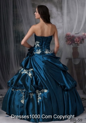 Cheap Puffy Strapless Appliques Quinceanera Dresses for Military Ball