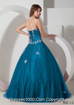 New Style Strapless Long Quinceanera Dresses with Appliques and Beading