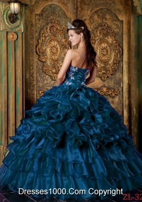 2014 Beautiful Puffy Strapless Quinceanera Dreses with Ruffles