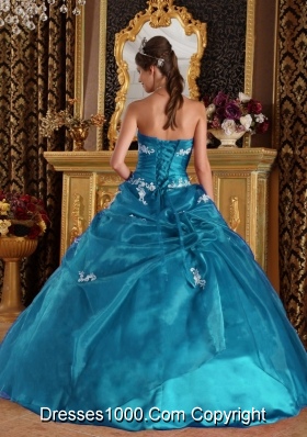 Elegant Puffy Strapless Appliques Quinceanera Dresses for 2014