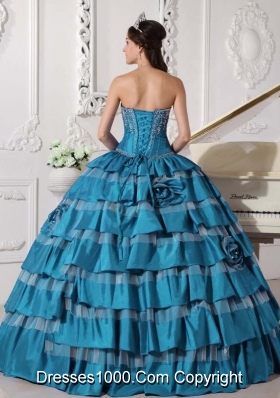 Puffy Sweetheart Taffeta Embroidery and New Style Quinceanera Dresses