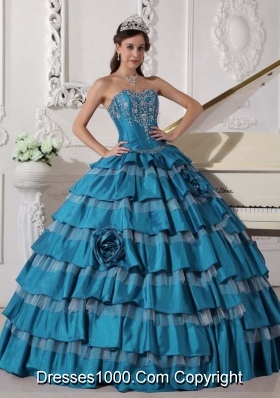 Puffy Sweetheart Taffeta Embroidery and New Style Quinceanera Dresses
