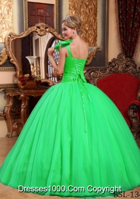 Simple Ball Gown One Shoulder Beading Sweet 15 Dresses