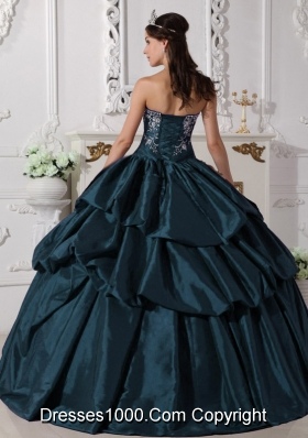 Turquoise Strapless Quinceanera Dresses with Embroidery