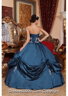 2014 Spring Puffy Sweetheart Appliques Long Quinceanera Dresses