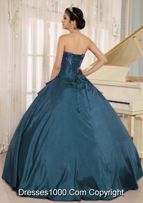 2014 Sweetheart Embroidery Long Quinceanera Gown in Teal