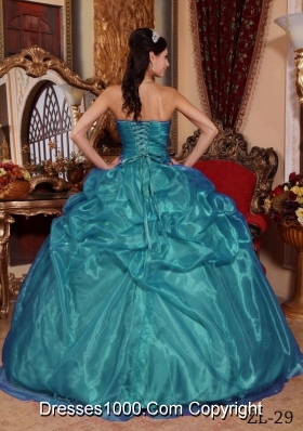 Fashionable Sweetheart Organza Beading Floor-length Quinceanera Dresses