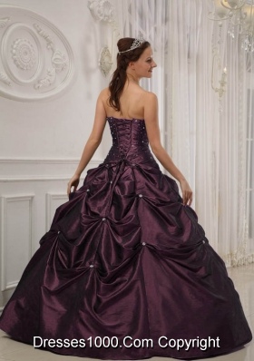 2014 Elegant Strapless Quinceanera Gowns with Beading and Pick-ups