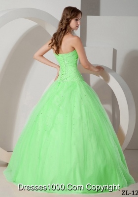 Popular Princess Strapless Quinceanera Gowns with Beading