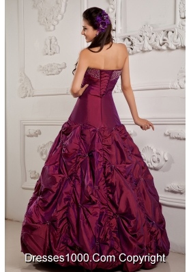 Princess Strapless Quinceanera Dresses with Beading and Pick-ups