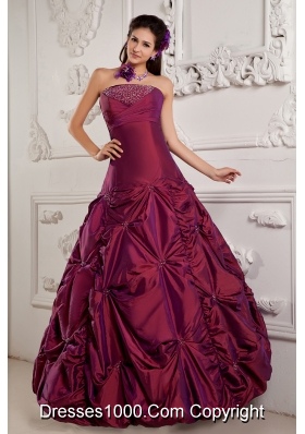 Princess Strapless Quinceanera Dresses with Beading and Pick-ups