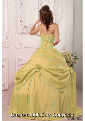 Strapless Sweet Sixteen Dresses with Appliques and Beading