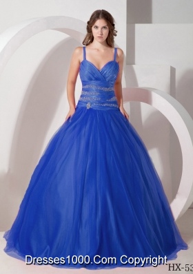 2014 Cute Quinceanera Dresses with Puffy Spaghetti Straps Beading