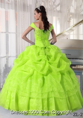 2014 Spring Off The Shoulder Long Quinceanera Dresses with Beading