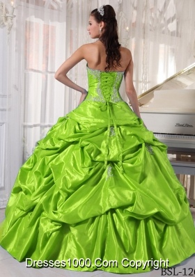 Appliques Ball Gown Floor-length Quinceanera Dresses With Strapless