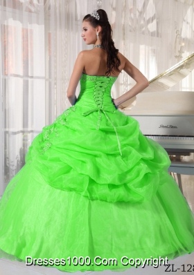 Puffy Strapless Long Elegant Quinceanera Gowns with Appliques