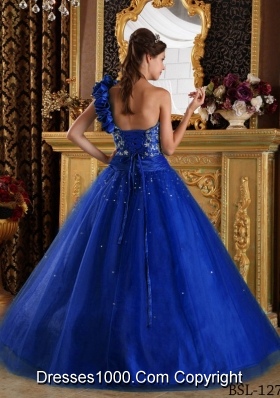 2014 Cute Princess Quinceanera Dresses One Shoulder with Beading