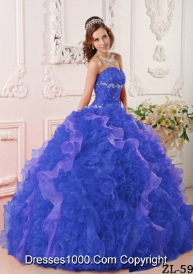 2014 Puffy Sweetheart with Appliques and Beading Quinceanera Dresses