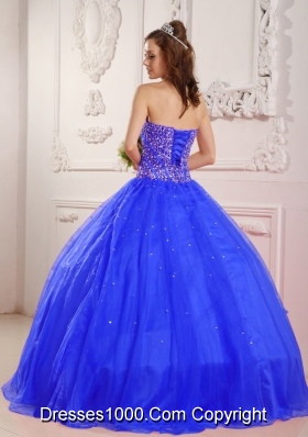 2014 Quinceanera Dress in Blue Princess Sweetheart with Beading