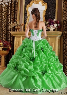 2014 Sweetheart Ball Gown Sweet 16 Dresses with Hand Made Flowers