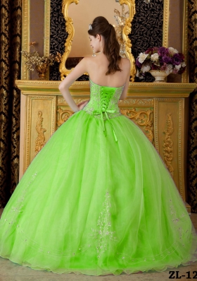 Elegant Beading Organza Long Quinceanera Dresses with Strapless