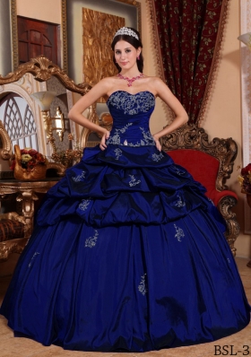 Elegant Puffy Sweetheart with Appliques Quinceanera Dress for 2014