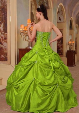 Puffy Strapless Quinceanera Dresses with Beading and Embroidery