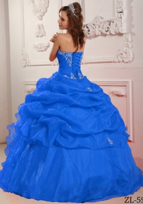 Puffy Strapless with Beading and Ruffles Quinceanera Dress for 2014