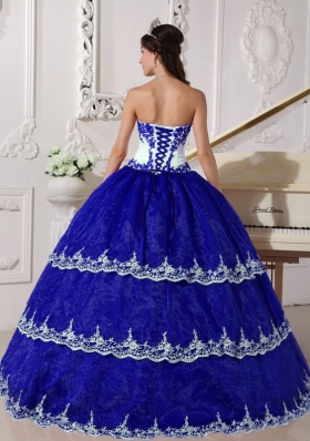 2014 Ball Gown Lace Appliques Quinceanera Dresses