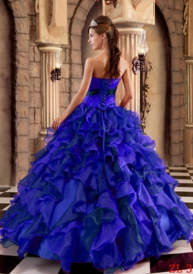 2014 Gorgeous Puffy Strapless Quinceanera Dresses with Ruffles