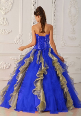 2014 Strapless Long Quinceanera Dress with Appliques and Beading