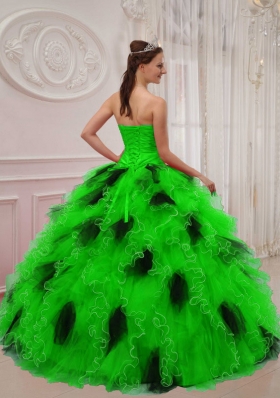 Ball Gown Sweetheart Beading and Ruching Quinceanera Gowns