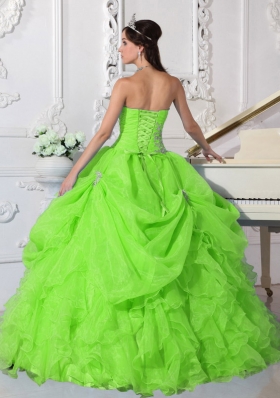 Beautiful Ball Gown Strapless Beading 2014 Quinceanera Dresses