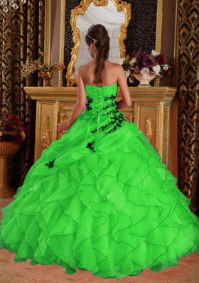 Cheap Appliques Puffy Sweetheart Long 2014 Quinceanera Dresses