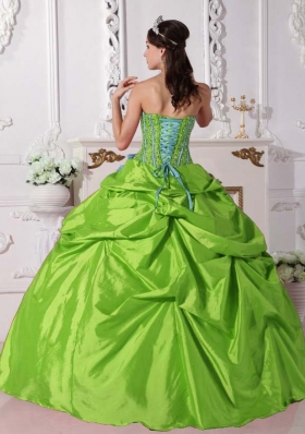 Cheap Ball Gown Strapless Beading 2014 Long Quinceanera Dress