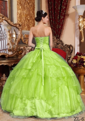 Cute Ball Gown Strapless Beading Long Quinceanera Dresses