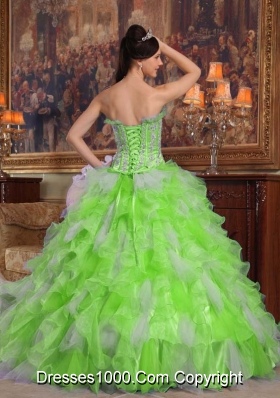 Puffy Strapless Appliques 2014 Spring Quinceanera Dresses