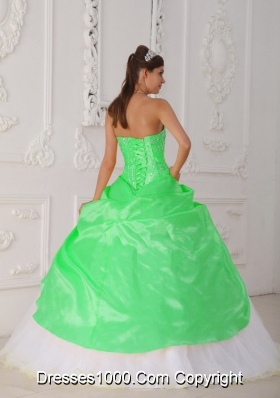 Puffy Strapless Appliques Long 2014 Sweet 15 Dresses