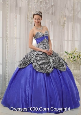 Purple Puffy Sweetheart Ruffles Quinceanera Dress for 2014