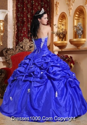 Sweet Puffy Strapless Appliques 2014 Quinceanera Dresses