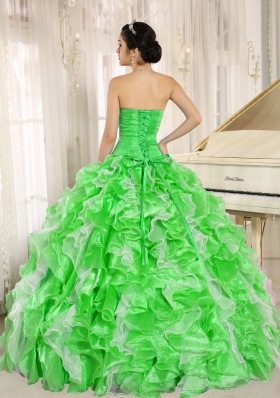 2014 New Style Quinceanera Dresses Beaded and Ruffles for Custom Made