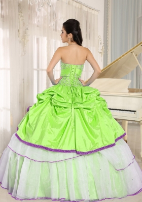 2014 Pretty Sweetheart Beading and Ruffled Layers Sweet 15 Dresses