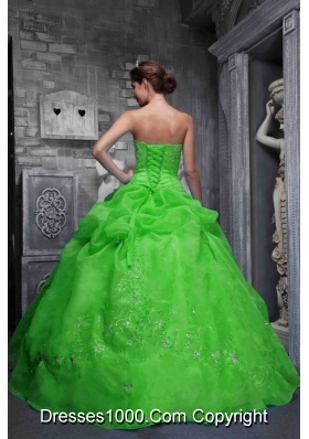 Beautiful Puffy Strapless Sweet 16 Dresses with Appliques