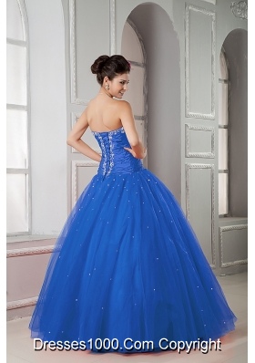 Cute Puffy Sweetheart Beading Quinceanea Dress for 2014