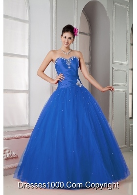 Cute Puffy Sweetheart Beading Quinceanea Dress for 2014