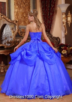 Discount Puffy Sweetheart 2014 Appliques Quinceanera Dresses