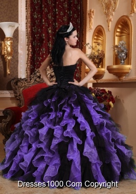 Exclusive Sweetheart Organza Quinceaneras Dresses with Beading and Ruffles