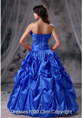 Hand Made Flowers and Ruching Puffy Strapless Quinceanera Dresses For 2014