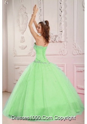 Lovely Sweetheart Tulle Appliques and Beading for Sweet 16 Dresses